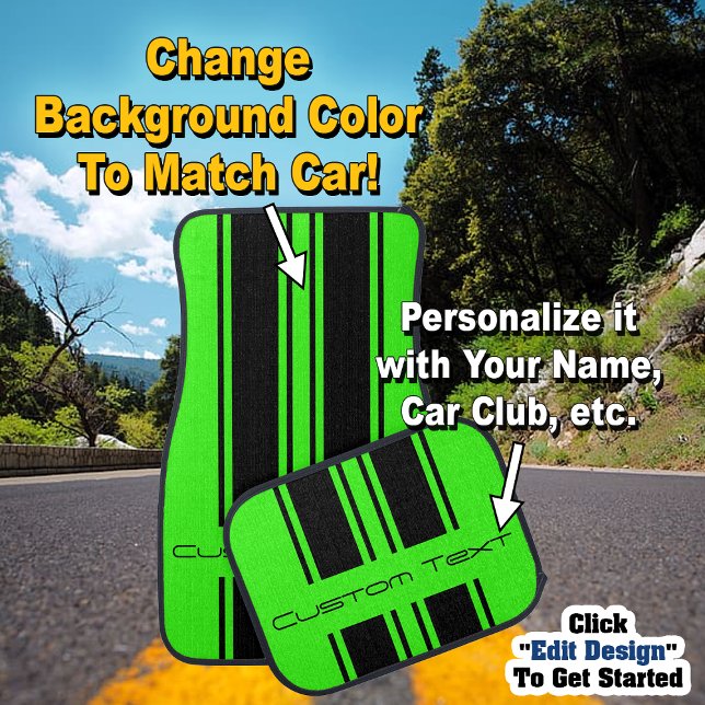 Change Background To Match Car - Black Stripe Car Floor Mat (Creator Uploaded)