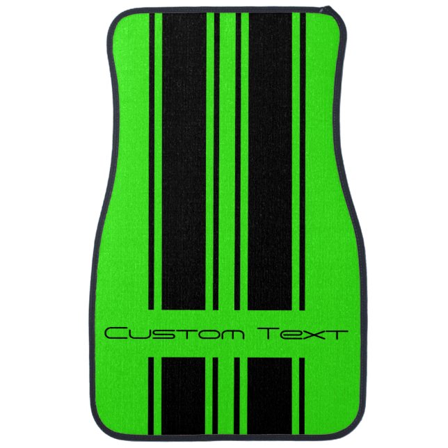 Change Background To Match Car - Black Stripe Floor Mat (Front)