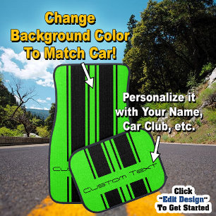 Change Background To Match Car - Black Stripe Floor Mat