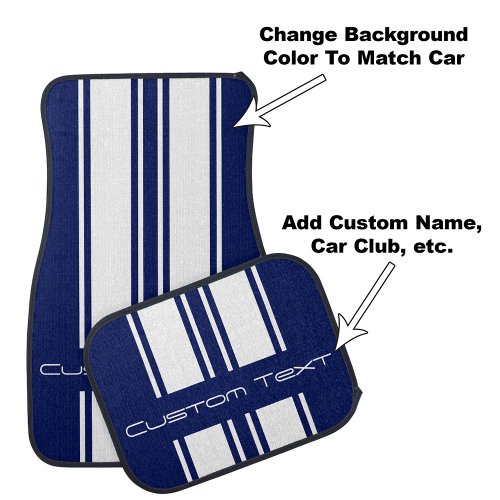 Change Background To Match Car - White Stripe Floor Mat