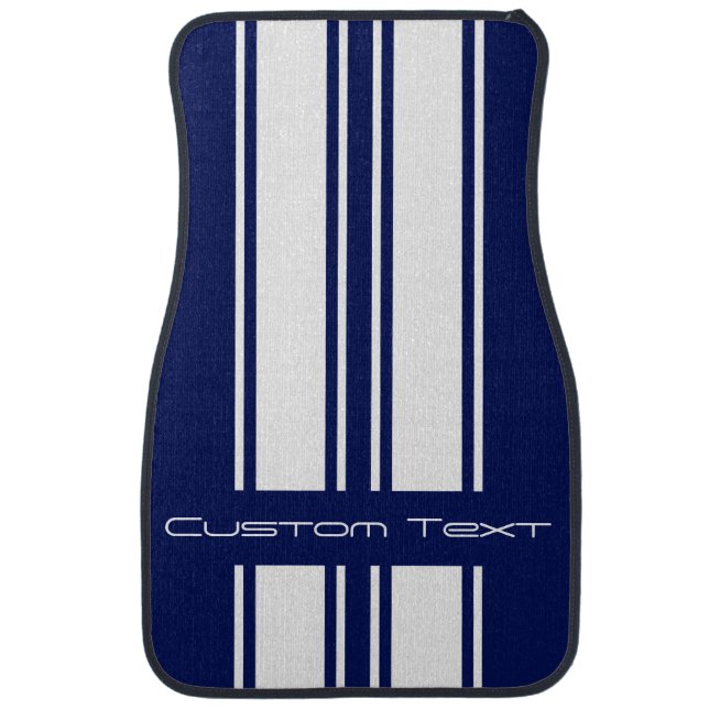 Change Background To Match Car - White Stripe Floor Mat (Front)