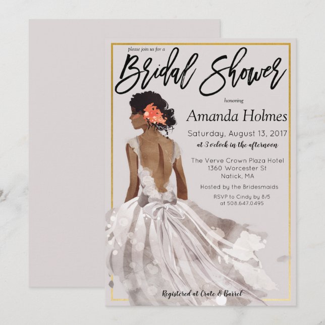 CHANGE COLOR - Fashion Bridal Shower Invitation (Front/Back)