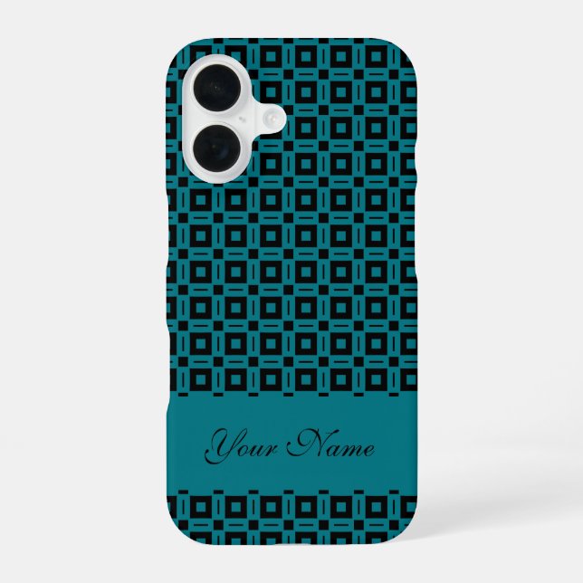 Change Colors! Funky Retro Squares Dots Pattern Iphone Case (Back)
