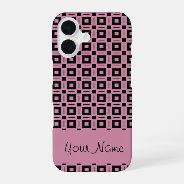Change Colors! Funky Retro Squares Dots Pattern Iphone Case (Back)