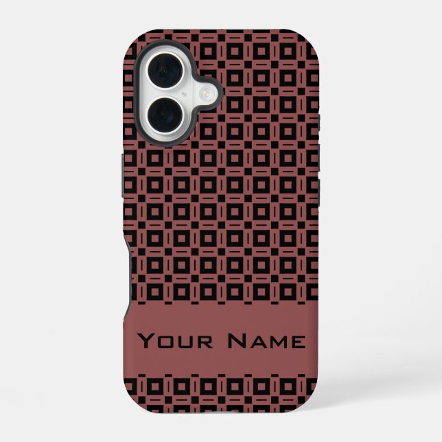 Change Colors! Funky Retro Squares Dots Pattern Iphone Case (Back)