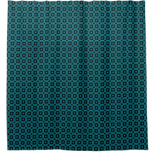 Change Colors Funky Retro Squares Dots Pattern Shower Curtain