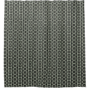 Change Colors! Retro Masculine Squares Pattern Shower Curtain