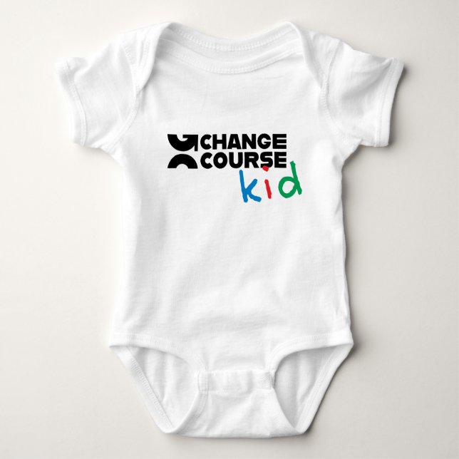 "Change Course Kid" Baby One-Piece Bodysuit (Front)