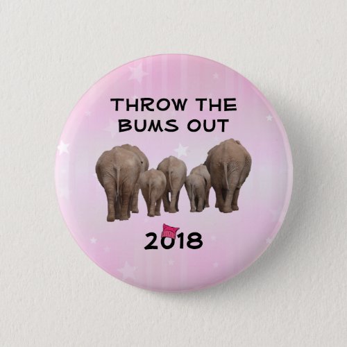 Change Date to 2020 Pink Hat Throw the Bums Out Pinback Button