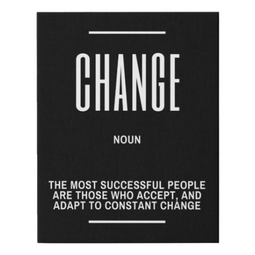 CHANGE Definition Quote Faux Canvas Print