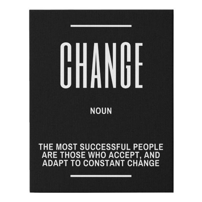 CHANGE Definition Quote Faux Canvas Print (Front)