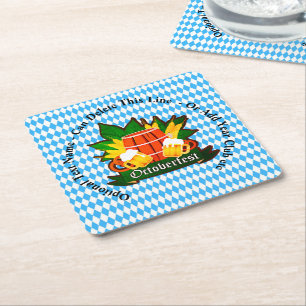 Change / Delete Text Add Other Details Octoberfest Square Paper Coaster