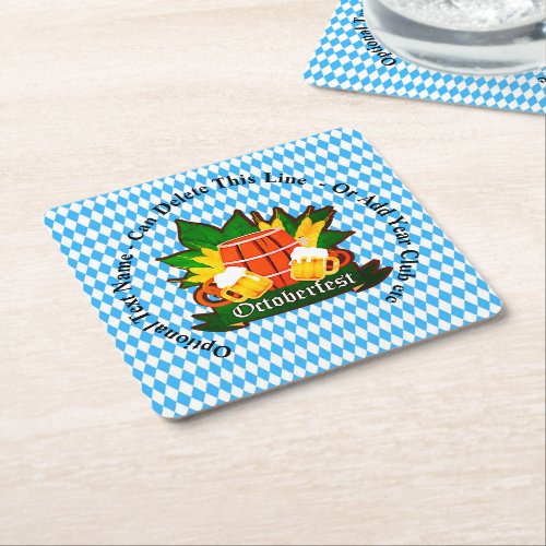 Change  Delete Text Add Other Details Octoberfest Square Paper Coaster