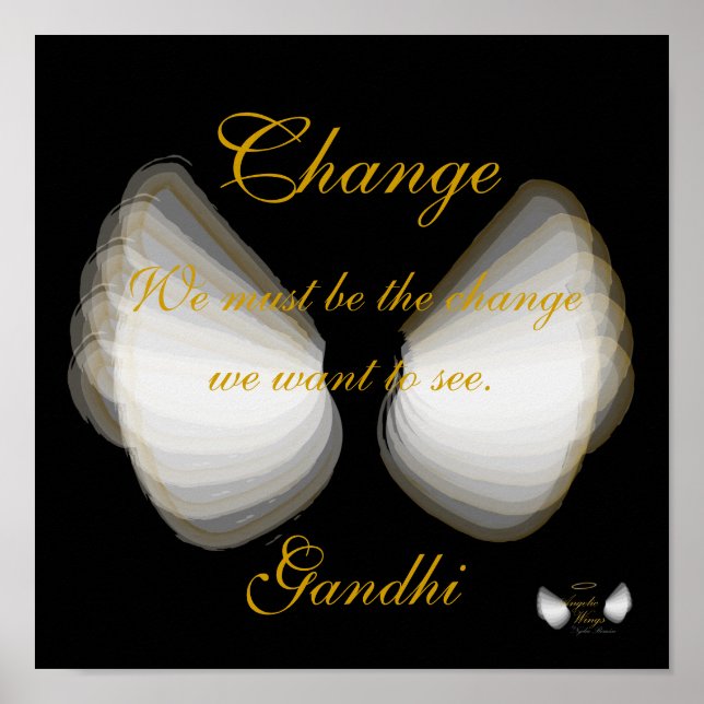 Change, Gandhi's Quote Poster,- Customize Poster (Front)