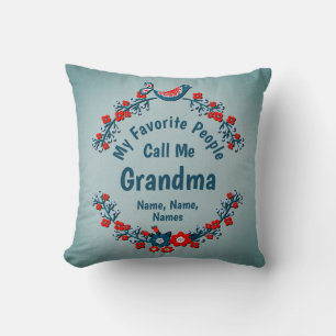 Change Grandmother Name Add Kids - Favorite People Throw Pillow
