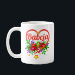 Change Grandmother Name -  Babcia Heart & Flowers Coffee Mug<br><div class="desc">Change this to the name you use for your Grandmother. A perfect gift for Mother's Day,  her Birthday,  or at Christmas - - See my store for lots more great Grandparent Gifts.</div>