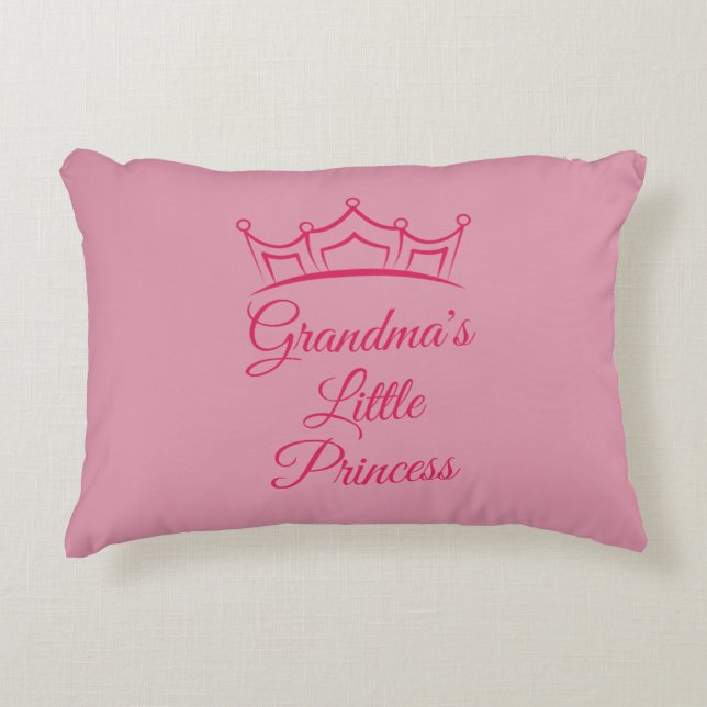 Change Grandmother Name Grandma's Little Princess Accent Pillow (Front)