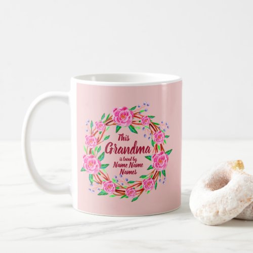 Change Grandmother Name Loved by Grandchildren Coffee Mug