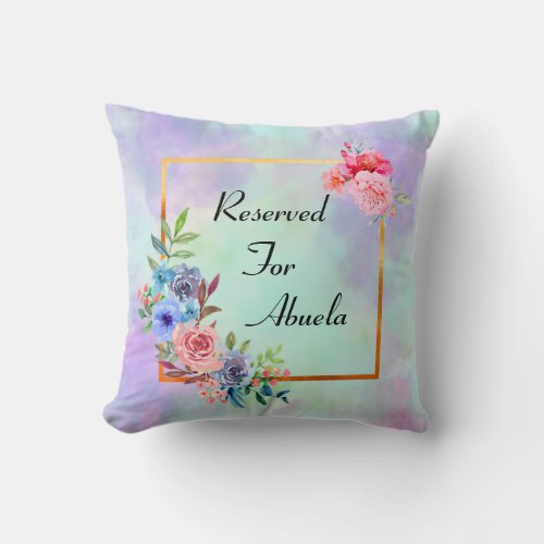 Change Grandmother Name Text Reserved for Abuela Throw Pillow