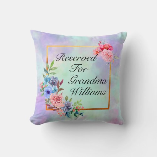 Change Grandmother Name Text Reserved for Grandma Throw Pillow