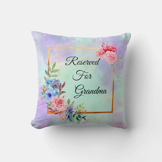 Change Grandmother Name Text Reserved for Grandma Throw Pillow (Front)