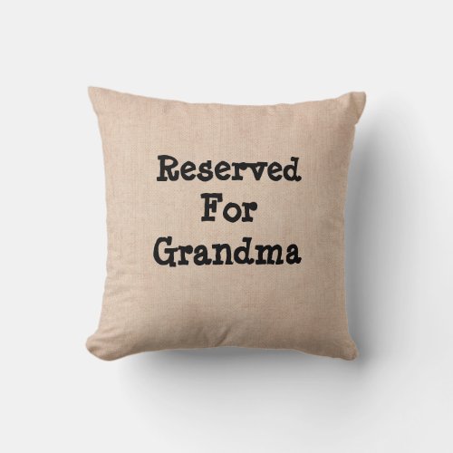 Change Grandmother Name Text Reserved for Grandma  Throw Pillow