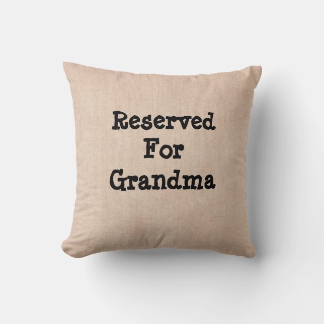 Change Grandmother Name Text Reserved for Grandma  Throw Pillow (Front)