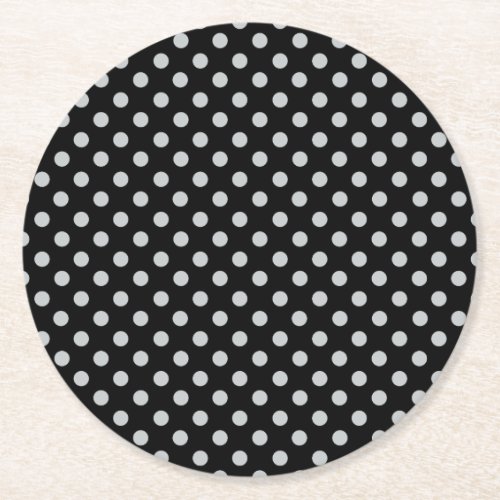 Change Grey Polka Dots Any Color Click Customize Round Paper Coaster