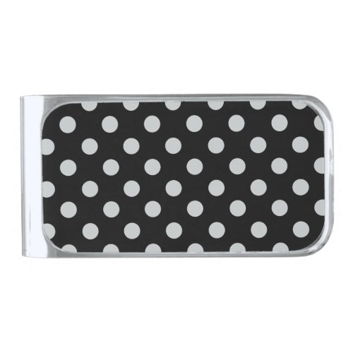 Change Grey Polka Dots Any Color Click Customize Silver Finish Money Clip