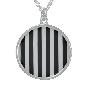 Change Grey Stripes to  Any Color Click Customize Sterling Silver Necklace