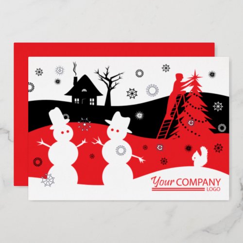 Change Hex Red Black Business Christmas Card