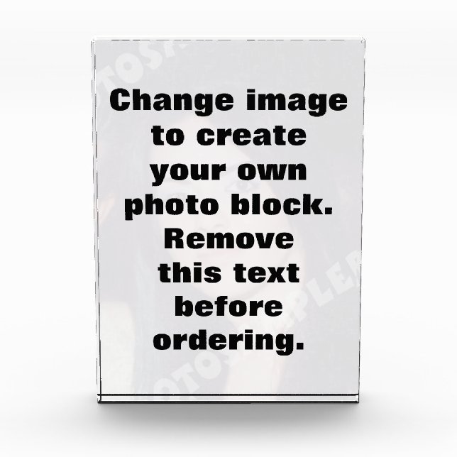 Change image and make your own personalized photo block (Front)