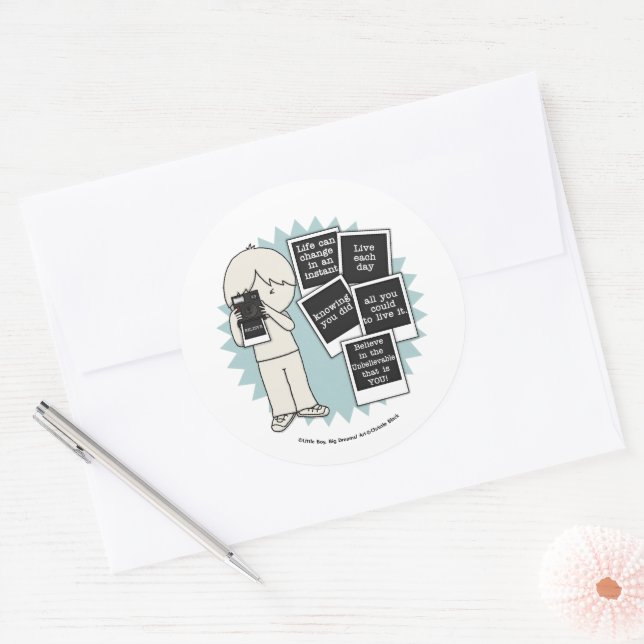 Change in an Instant Classic Round Sticker (Envelope)