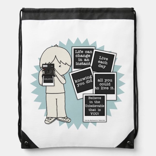 Change in an Instant Drawstring Bag (Front)