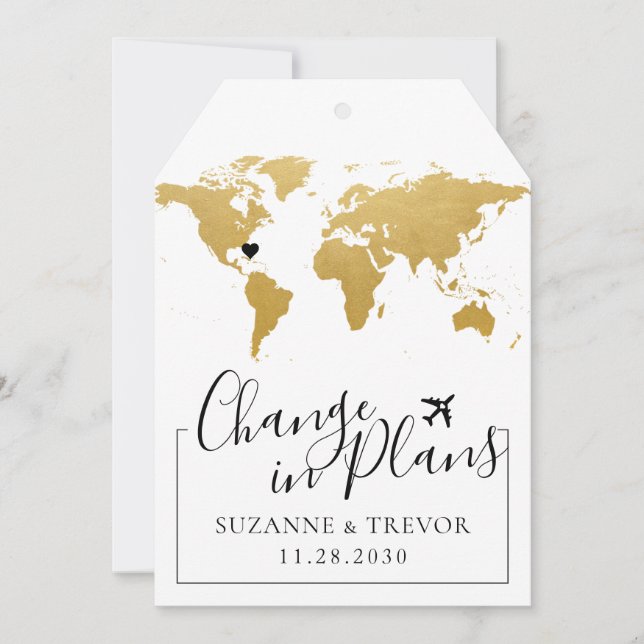 Change in Plans Destination Wedding Announcement (Front)