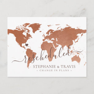 Change in Plans Postponed Destination Wedding Announcement Postcard
