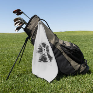 Change Initial, Add (delete) Name, Black Brush     Golf Towel