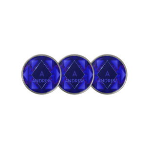 Change Initial, Add (delete) Name,  Blue Diamond   Golf Ball Marker