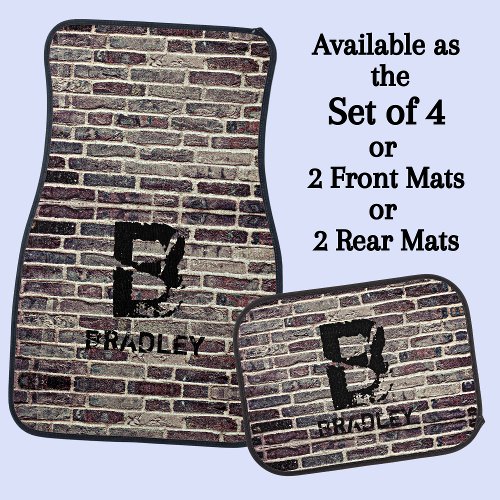 Change Initial Add delete NameBrick Wall  Car Floor Mat