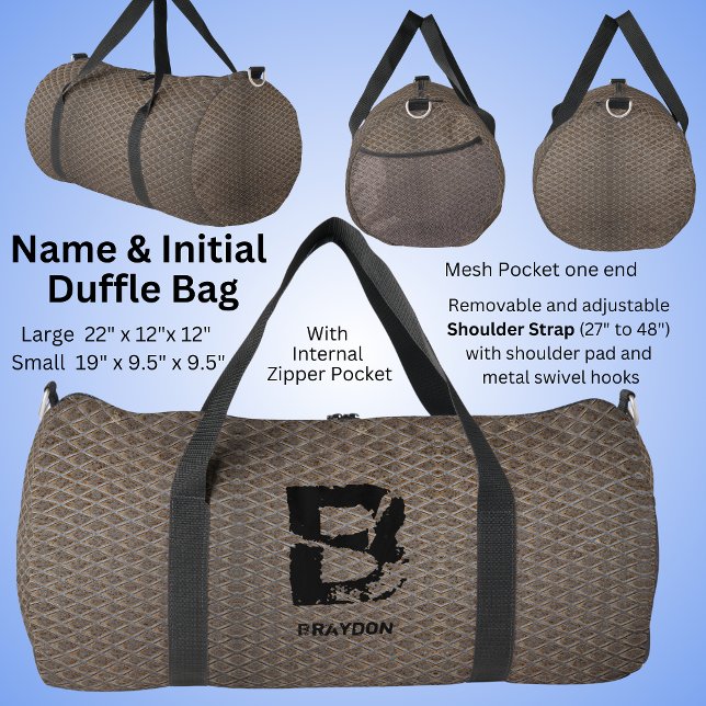 Change Initial, Add (delete) Name, Checker Plate   Duffle Bag (Creator Uploaded)