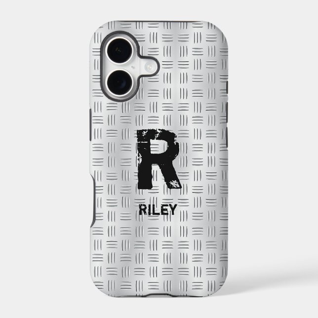 Change Initial, Add (delete) Name, Checker Plate, Iphone Case (Back)