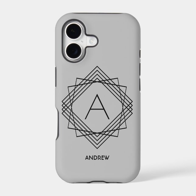 Change Initial, Add (delete) Name, Classic Lines Iphone Case (Back)