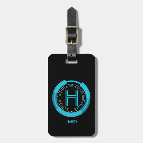 Change Initial Add delete NameFuturistic Tech Luggage Tag