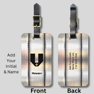 Change Initial, Add (delete) Name, Metal Strips Luggage Tag