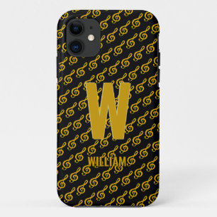 Change Initial, Add (delete) Name, Music Treble iPhone 11 Case