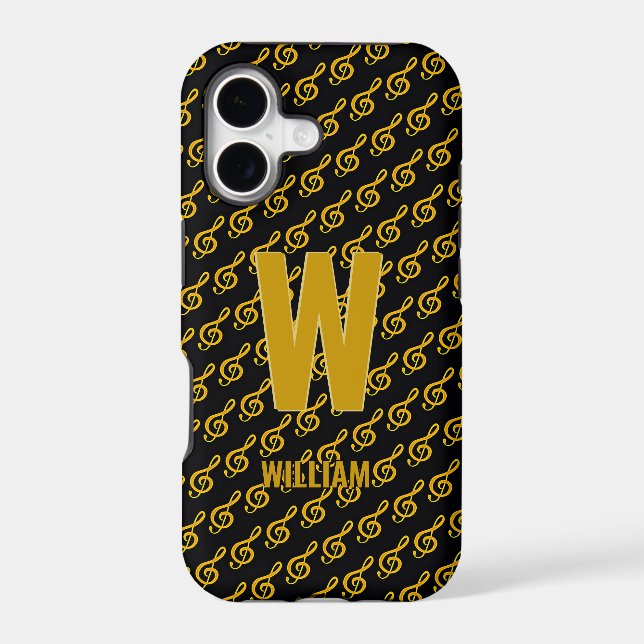 Change Initial, Add (delete) Name, Music Treble Iphone Case (Back)