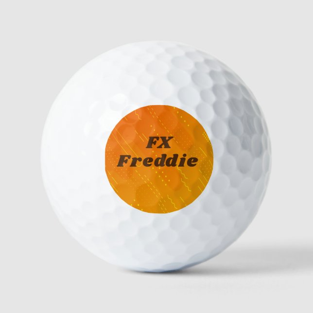 Change Initial, Add (delete) Name,  Orange Yellow  Golf Balls (Front)