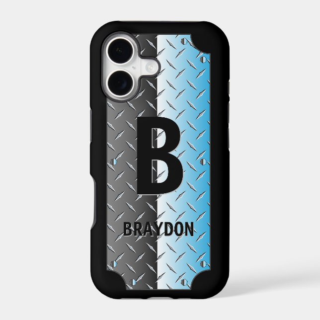 Change Initial, Add (delete) Name, Shiny Metallic Iphone Case (Back)