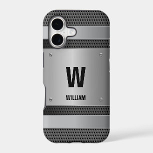 Change Initial, Add (delete) Name, Silver Metallic iPhone 17 Case