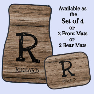 Change Initial, Add (delete) Name, Wood Wall Board Car Floor Mat